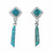 Southwest Turquoise And Sterling Silver Post Dangle Earrings TX11386