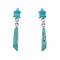 Southwest Turquoise And Sterling Silver Post Dangle Turtle Inlay Earrings TX11384