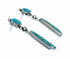 Southwest Turquoise And Sterling Silver Post Dangle Turtle Inlay Earrings TX11384