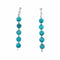 Native Sterling Silver Turquoise Bead Post Dangle Earrings TX11378