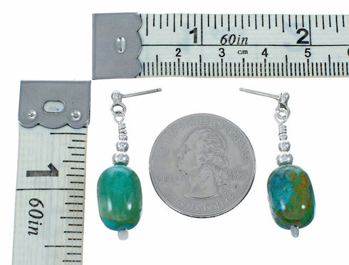 Navajo Turquoise Sterling Silver Bead Post Earrings TX11358