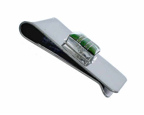Genuine Navajo Turquoise And Sterling Silver Inlay Money Clip TX11355