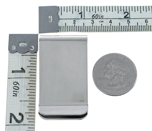 Genuine Navajo Turquoise And Sterling Silver Inlay Money Clip TX11355