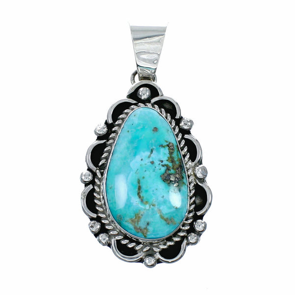 Navajo Native American Turquoise Sterling Silver Pendant TX11354
