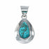 Native American Turquoise Tear Drop Genuine Sterling Silver Pendant TX11375
