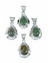 Native American Turquoise Tear Drop Genuine Sterling Silver Pendant TX11376
