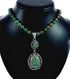 Native American Turquoise Sterling Silver Navajo Necklace Pendant Set TX11369