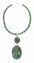 Unique Navajo Turquoise Sterling Silver Necklace Pendant Set TX11370