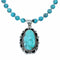 Genuine Navajo Turquoise Sterling Silver Necklace Pendant Set TX11372