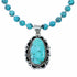 Genuine Navajo Turquoise Sterling Silver Necklace Pendant Set TX11372