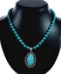 Genuine Navajo Turquoise Sterling Silver Necklace Pendant Set TX11372