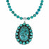 Navajo Turquoise Sterling Silver Necklace Pendant Set TX11373