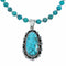 Genuine Navajo Turquoise Sterling Silver Necklace Pendant Set TX11374