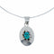 Genuine Navajo Sterling Silver Turquoise Turtle Inlay Pendant Italian Snake Chain Necklace Set TX11353