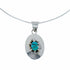 Genuine Navajo Sterling Silver Turquoise Turtle Inlay Pendant Italian Snake Chain Necklace Set TX11353