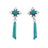 Southwest Turquoise And Sterling Silver Post Dangle Earrings TX11350