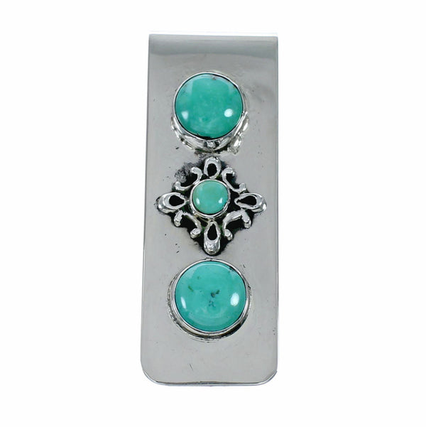 Native American Turquoise Sterling Silver Navajo Money Clip TX11389