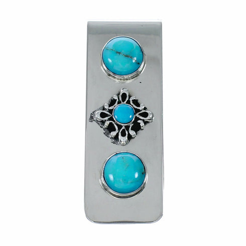 Native American Turquoise Sterling Silver Navajo Money Clip TX11390