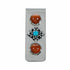 Native American Turquoise Coral Sterling Silver Navajo Money Clip TX11387