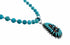 Navajo Turquoise Coral Needlepoint Pendant Bead Sterling Silver Necklace Set TX11395