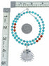 Navajo Turquoise Coral Needlepoint Pendant Bead Sterling Silver Necklace Set TX11395