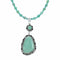 Genuine Navajo Turquoise Sterling Silver Necklace Pendant Set TX11396