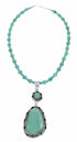 Genuine Navajo Turquoise Sterling Silver Necklace Pendant Set TX11396