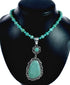 Genuine Navajo Turquoise Sterling Silver Necklace Pendant Set TX11396