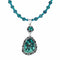 Genuine Navajo Turquoise Sterling Silver Necklace Pendant Set TX11397