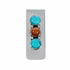 Native American Turquoise Coral Sterling Silver Navajo Money Clip TX11393