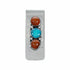 Native American Turquoise Coral Sterling Silver Navajo Money Clip TX11394