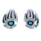 Authentic Sterling Silver Turquoise Bear Paw Navajo Post Earrings BX120003
