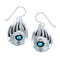 Native American Navajo Authentic Sterling Silver Turquoise Bear Paw Earrings JX122246