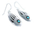 Native American Navajo Authentic Sterling Silver Turquoise Bear Paw Earrings JX122246