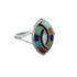Southwestern Multicolor Inlay Sterling Silver Ring Size 10 JX129658