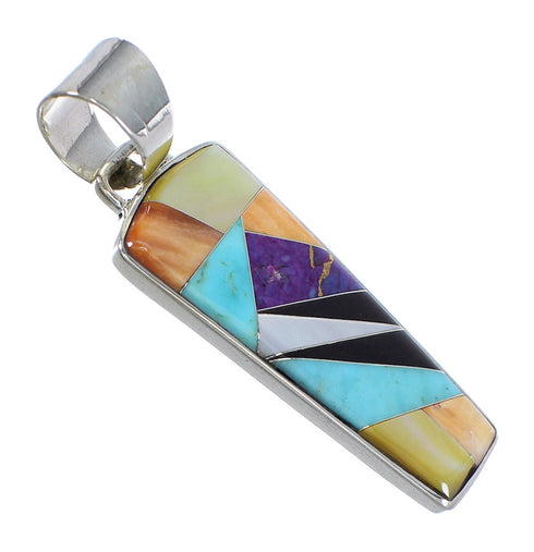 Authentic Sterling Silver Southwest Multicolor Pendant RX73800