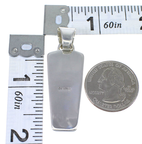 Genuine Sterling Silver Southwest Multicolor Inlay Pendant RX73803