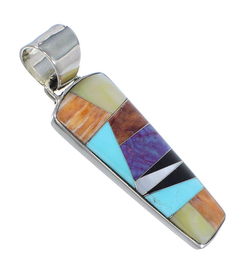 Authentic Sterling Silver Multicolor Southwest Pendant RX73837