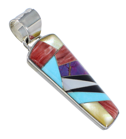 Southwest Genuine Sterling Silver Multicolor Pendant RX73838