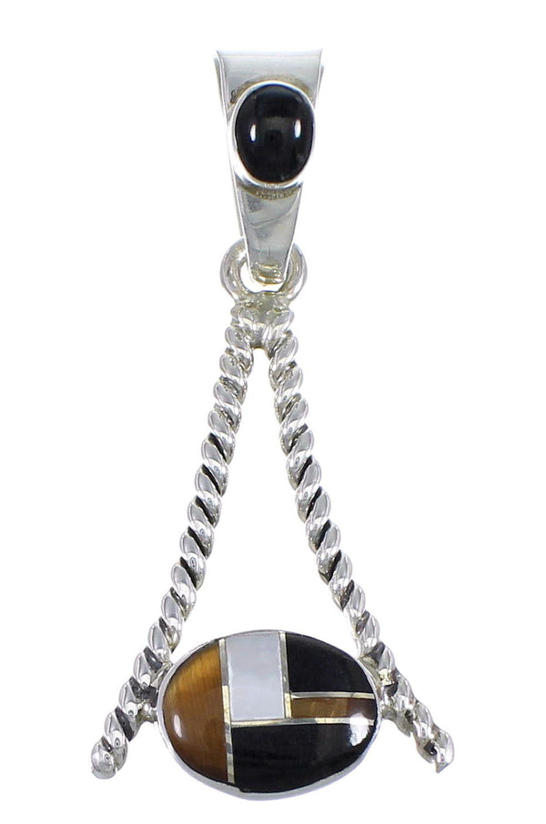 Multicolor Silver Southwestern Pendant YX70702