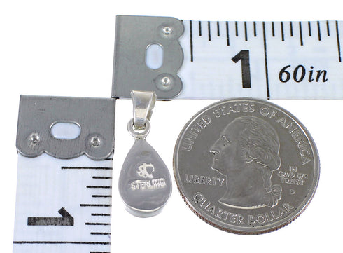 Southwestern Sterling Silver And Multicolor Tear Drop Pendant YX70771