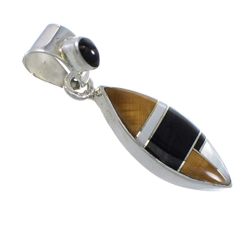 Southwestern Sterling Silver And Multicolor Inlay Pendant YX70775
