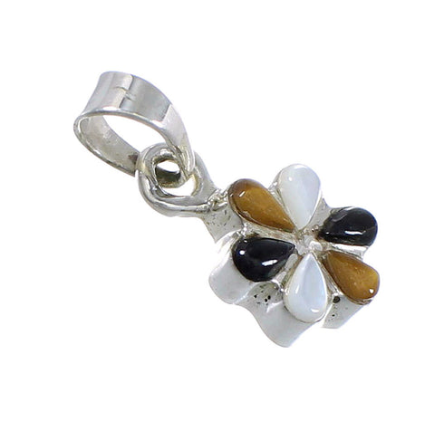 Southwest Multicolor And Silver Flower Pendant YX70786