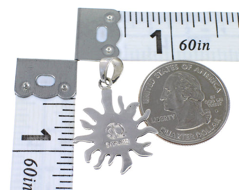 Southwest Multicolor And Silver Sun Pendant YX70789