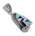 Flower Multicolor And Sterling Silver Southwest Pendant YX67827
