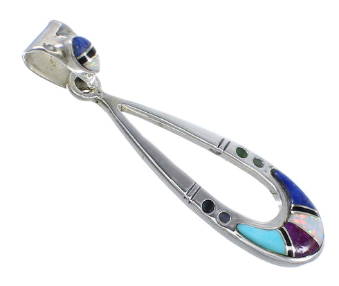Multicolor And Sterling Silver Southwestern Slide Pendant YX67828
