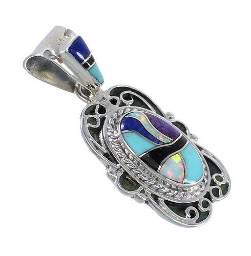 Multicolor And Authentic Sterling Silver Southwest Pendant YX67838