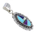 Sterling Silver Southwest Multicolor Inlay Pendant QX70396