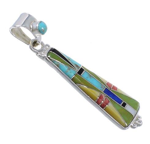 Southwestern Sterling Silver Multicolor Pendant RX70632