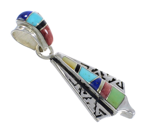 Multicolor Inlay And Sterling Silver Pendant RX70661